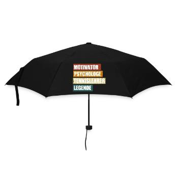 Tennislehrer / Tennistrainer lustiger Spruch - Regenschirm (klein) - Schwarz - Vorne