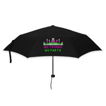 Kein Techno-Zitat - Regenschirm (klein) - Schwarz - Vorne