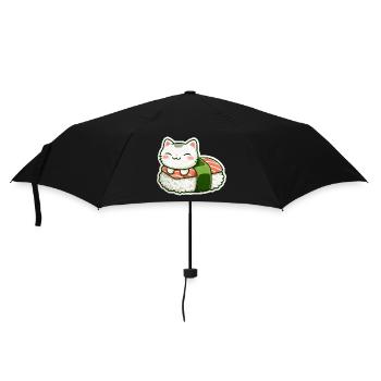 Kawaii Sushi Cat en Roll - Parapluie standard - noir - Devant