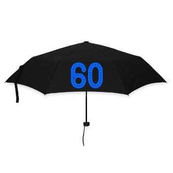60. 60 YEARS. 60th ANNIVERSARY. 60TH BIRTHDAY. - Umbrella (small) - black - Front