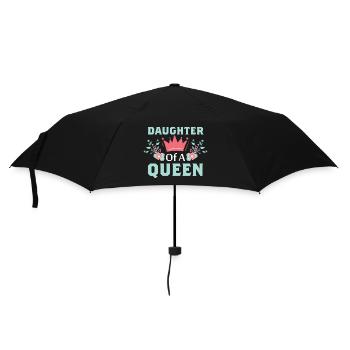 Daughter Of A Queen Beste Tochter Mama Mutter Kind - Regenschirm (klein) - Schwarz - Vorne