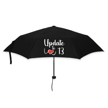 Update auf 13 - Lustiger 13. Geburtstag - Regenschirm (klein) - Schwarz - Vorne