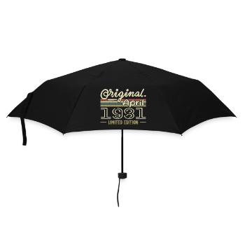 April 1981 Geschenk zum 44-jährigen Jubiläum April 1981 - Regenschirm (klein) - Schwarz - Vorne
