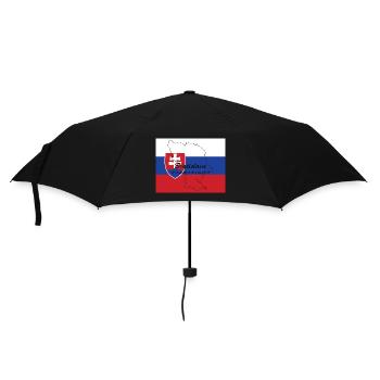 Bratislava - Hauptstadt mit GPS & Flagge - Regenschirm (klein) - Schwarz - Vorne