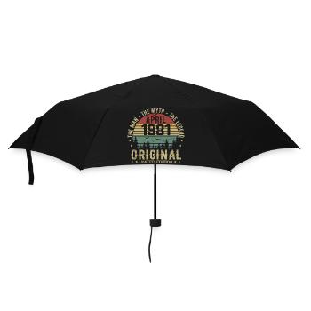 Avril 1981. 44ème Anniversaire Cadeau Avril 1981 - Parapluie standard - noir - Devant