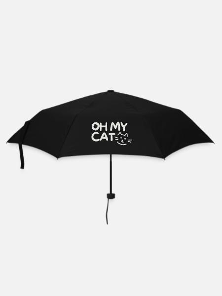 Humorous cat joke with handwritten style - Umbrella (small) - black