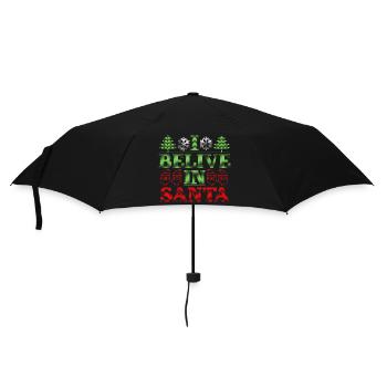 Ich glaube an Santa - Regenschirm (klein) - Schwarz - Vorne