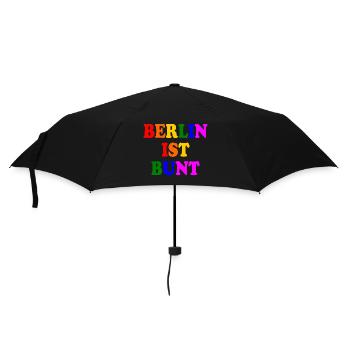 Berlin ist bunt - Regenschirm (klein) - Schwarz - Vorne