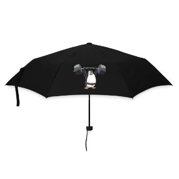 Strong Penguin Workout Dumbbell Comic Style - Umbrella (small) - black - Front