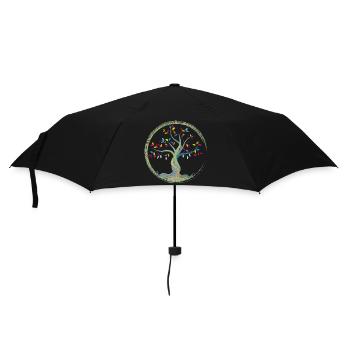 petit arbre avec des feuilles colorées en cercle - Parapluie standard - noir - Devant