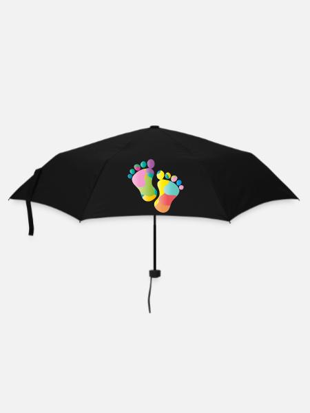 empreintes colorées de bébé - Parapluie standard - noir