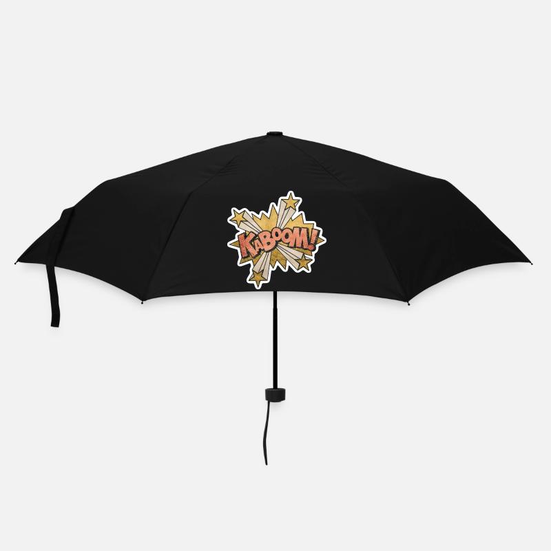 Comic Kabbom Pop Art Action Spruch - Regenschirm (klein) - Schwarz