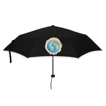 planète Terre colorée avec des continents verts - Parapluie standard - noir - Devant
