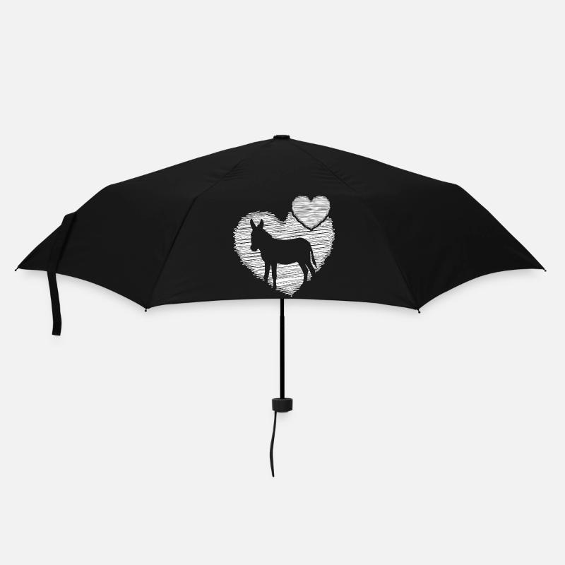 Esel Verliebt in einen Esel Esel-love - Regenschirm (klein) - Schwarz