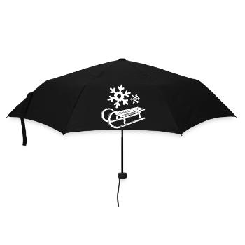 Snow Snowflakes Symbol Crystals Sleigh - Umbrella (small) - black - Front