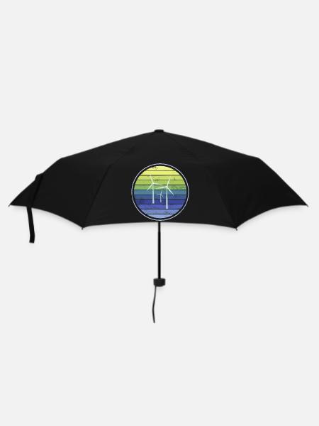Windenergie Nachhaltigkeit - Regenschirm (klein) - Schwarz