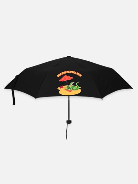 Strandklar Dinosaurier - Regenschirm (klein) - Schwarz