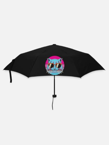 Katze, Katze also, ich liebe Katzen - Regenschirm (klein) - Schwarz