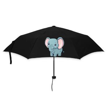 Süßer Grauer Elefant - Afrika - Regenschirm (klein) - Schwarz - Vorne