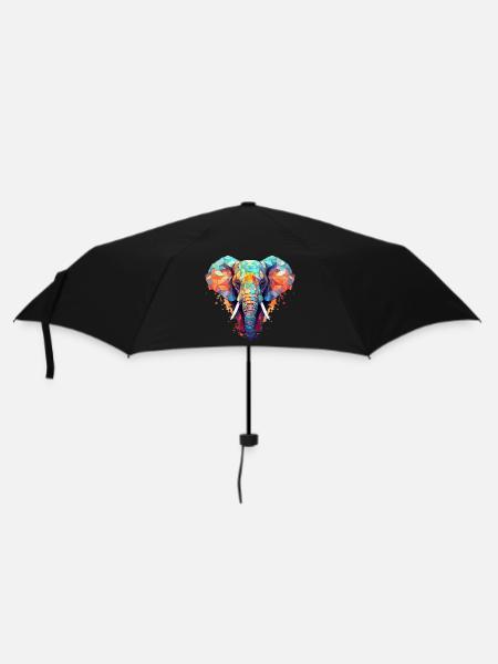 Colorful Origami Elephant | Elephant lovers - Umbrella (small) - black