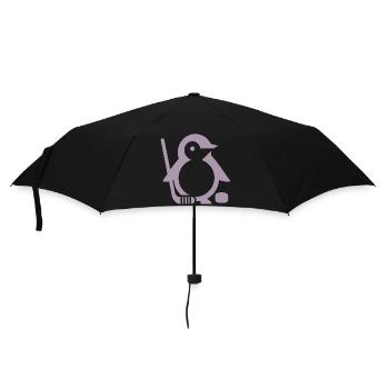 Minimalistischer Pinguin Eishockeyspieler - - Regenschirm (klein) - Schwarz - Vorne