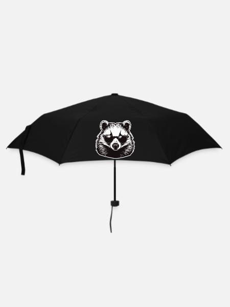 Dachs / Nagetier / Tier / Streifen / Wild - Regenschirm (klein) - Schwarz