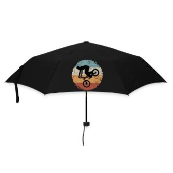 BMX Silhouette Retro Sonnenuntergang - Regenschirm (klein) - Schwarz - Vorne