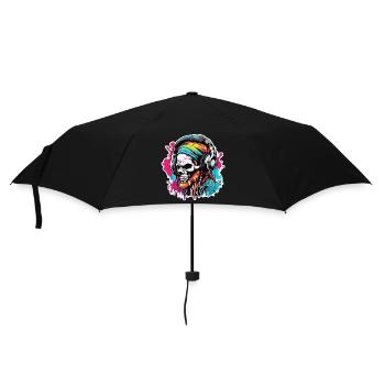 Casque / Audio / Musique / Skull / Cool - Parapluie standard - noir - Devant