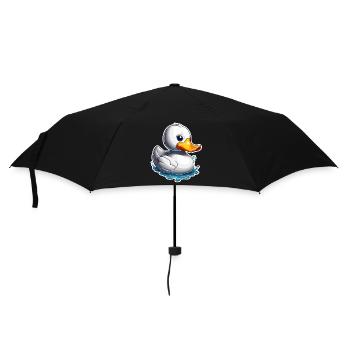 Gummiente / Badeente / Wasser / Badewanne - Regenschirm (klein) - Schwarz - Vorne