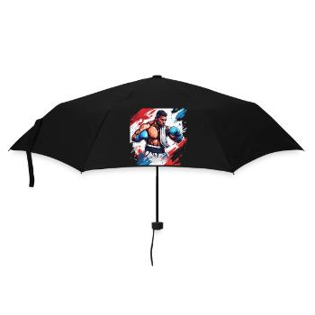 Boxer / Sports / Fight / Arena / Boxing Ring / Fists - Umbrella (small) - black - Front