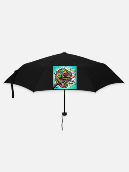 Chamäleon - Regenschirm (klein) - Schwarz