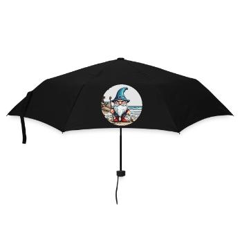 Garden Gnome / Fairyland / Leprechaun / Gnome / Logo - Umbrella (small) - black - Front