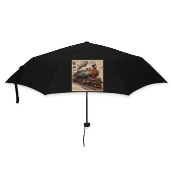 Blueprint / Sepia / Vintage / Retro / Robot - Umbrella (small) - black - Front