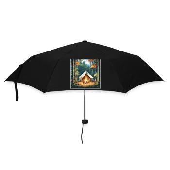 Forêt / Sauvage / Tente / Sauvage / Arbres / Vie - Parapluie standard - noir - Devant