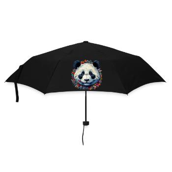 Panda - Regenschirm (klein) - Schwarz - Vorne