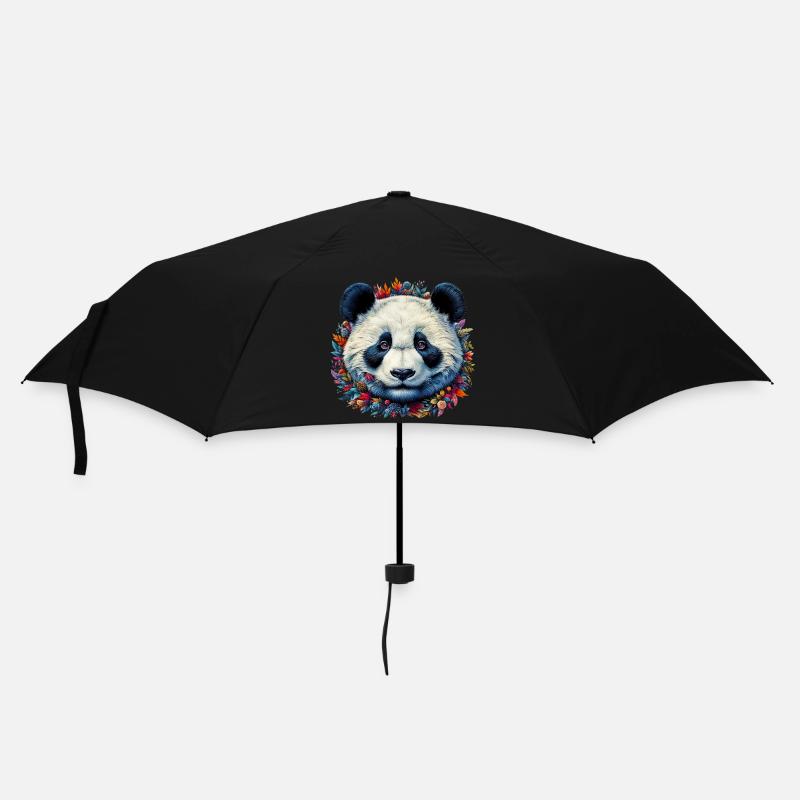 Panda - Regenschirm (klein) - Schwarz