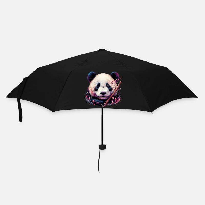 Panda - Regenschirm (klein) - Schwarz