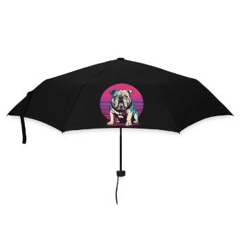 Illustration de bouledogue rétro - Parapluie standard - noir - Devant
