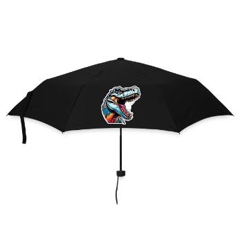 Dinosaurier / Tier / Urzeit / Reptil / Jungs - Regenschirm (klein) - Schwarz - Vorne