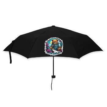 Astronaute / Espace / Animal / Ours / Vaisseau spatial - Parapluie standard - noir - Devant