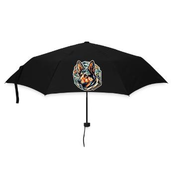 Hund / Tier / Haustier / Fellnase / Schäferhund - Regenschirm (klein) - Schwarz - Vorne