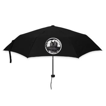Lakeside House / Cabin / Lake / Mountains / Nature /Forest - Umbrella (small) - black - Front