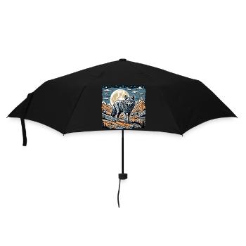 Loup / Meute / Forêt / Sauvage / Faune / Hurlement - Parapluie standard - noir - Devant