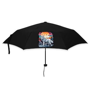 Loup / Meute / Forêt / Sauvage / Faune / Hurlement - Parapluie standard - noir - Devant