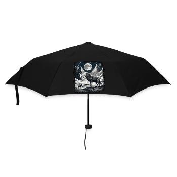 Loup / Meute / Forêt / Sauvage / Faune / Hurlement - Parapluie standard - noir - Devant
