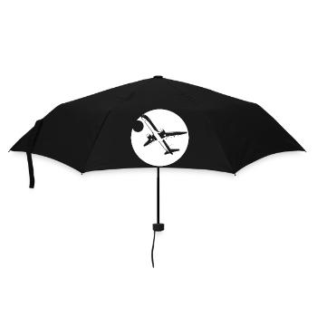 Flieger Zeichnung - Regenschirm (klein) - Schwarz - Vorne