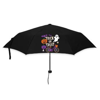 Halloween Fahrrad Süßes oder Saures Design - Regenschirm (klein) - Schwarz - Vorne