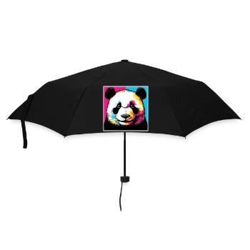 Panda - Regenschirm (klein) - Schwarz - Vorne