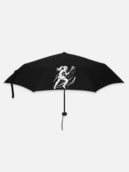 Lacrosse Mädchen - Regenschirm (klein) - Schwarz