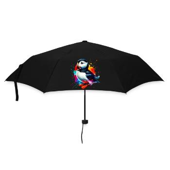 Papageitaucher - Regenschirm (klein) - Schwarz - Vorne